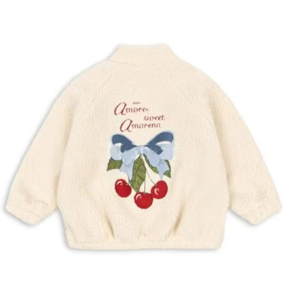 2025 Autumn KS Toddler Girls Lambswool Cats Jacket Boys Cartoon Cotton Fleece Outwear Coat Kid Winter Clothes Child Beetle Coats