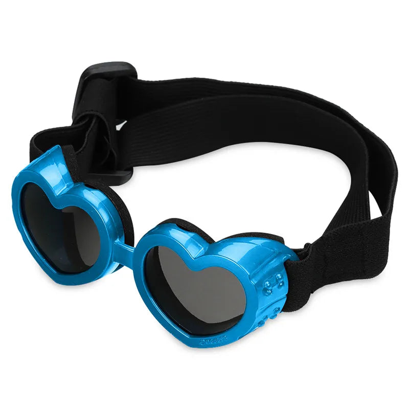 1 Pcs Heart-shaped Small Dog Sunglasses Waterproof UV Protection Dog Cat Sun Glasses with Adjustable Strap Goggles Pet Products