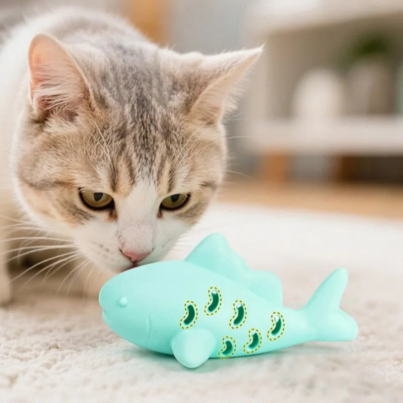 Interactive Fish Cat Toy Indoor Bite Resistant Kitten Toy Silicone Chew Cats Food Dispenser Feeder Pet Supplies