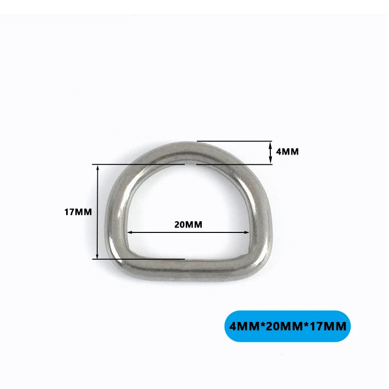 4/5/10Pcs 304 Stainless Steel D-Ring Buckles for Backpack Straps Webbing Belts Pet Dog Collars DIY Bags Hardware Accessories
