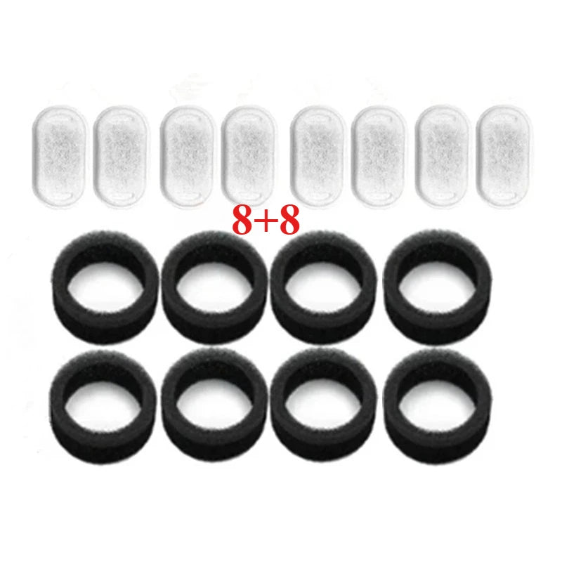6/8/12/15PCS Cat Water Fountain Activated Carbon Sponge Filters for Stainless Steel Water Dispenser Pet Water Care Accessory