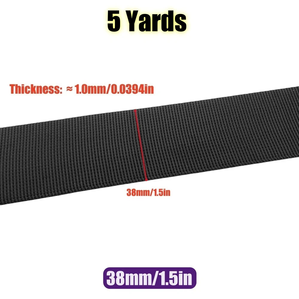 5 Yards 10-50mm Nylon Webbing Tape Backpack Strap Pet Collar Safety Belt Ribbon Band Bag Clothing DIY Sewing Accessories