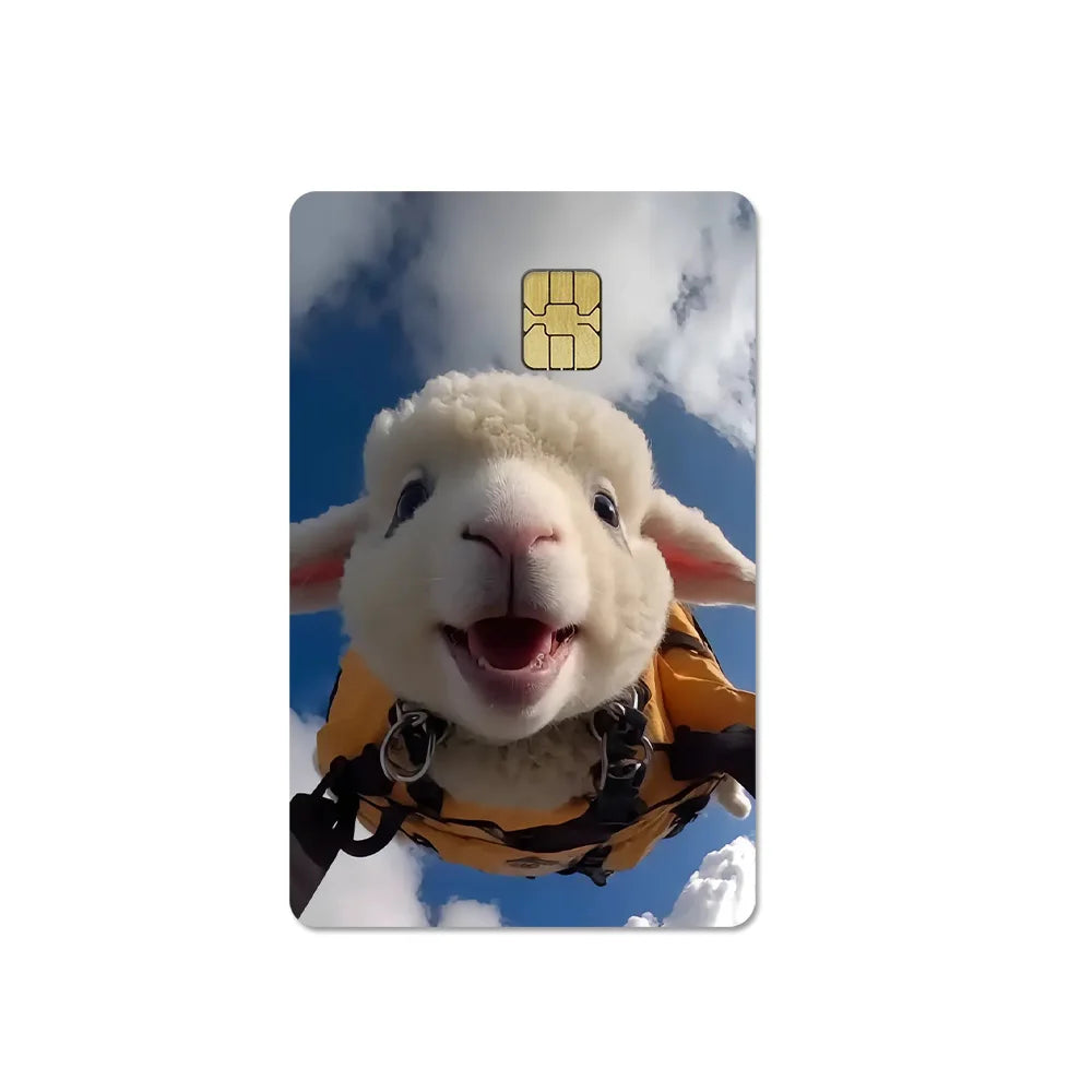 Cute Pet Puppy Kitten Lamb Credit Debit Card Sticker Bread Dog Bus Pass DIY Waterproof Small Chip Film Sticker Decoration Gift