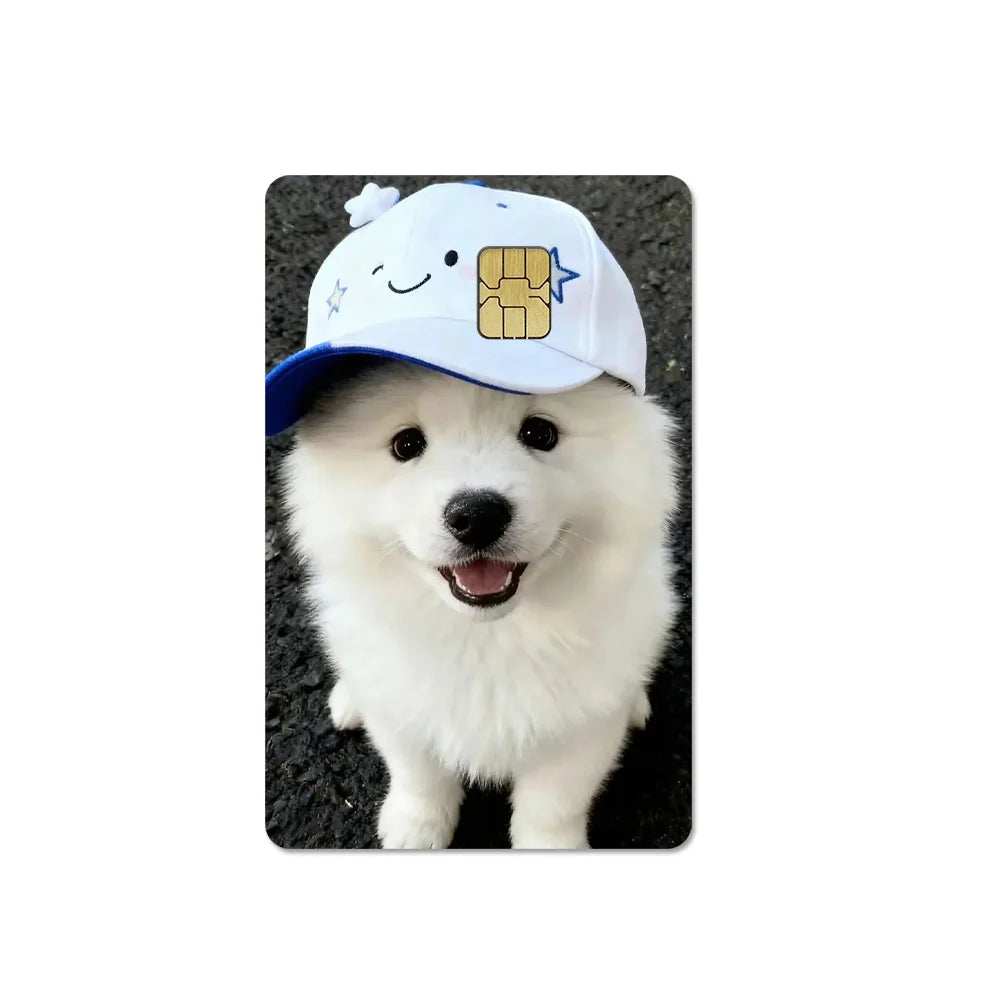Cute Pet Puppy Kitten Lamb Credit Debit Card Sticker Bread Dog Bus Pass DIY Waterproof Small Chip Film Sticker Decoration Gift