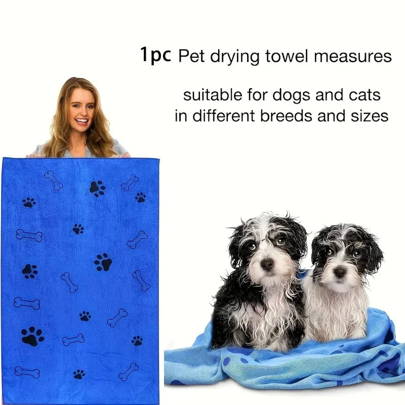 1/4Pcs Microfiber Pet Bath Towel, Super Absorbent Quick Drying Dog Cleaning Towel Multi-use for Pets Car Wiping