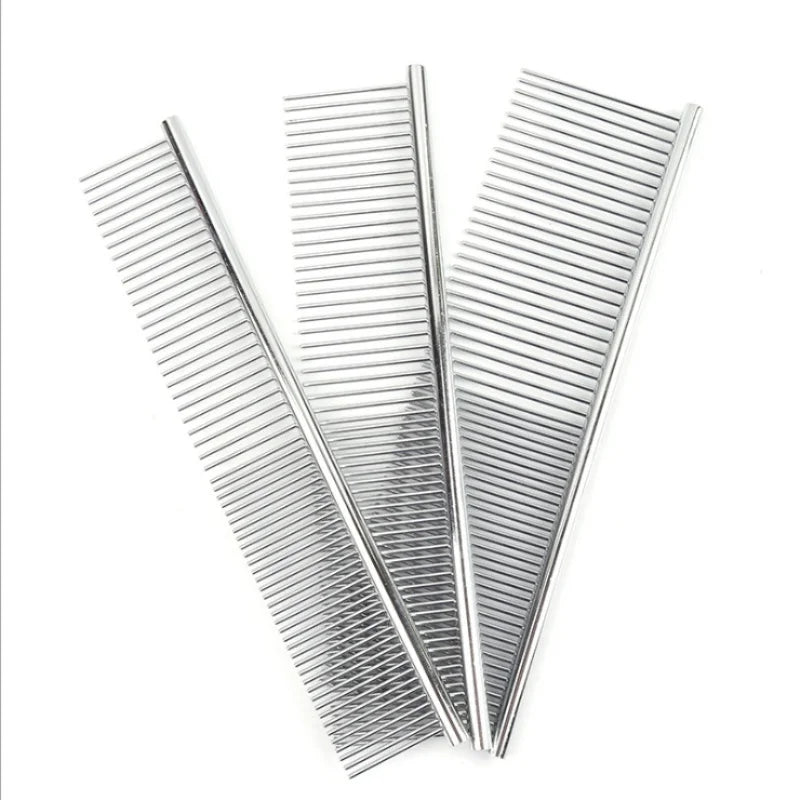 Stainless Steel Pet Grooming Comb for Cats And Dogs Hair Removal Massage Tool 3 Sizes Pet Hair Cleaning Accessory
