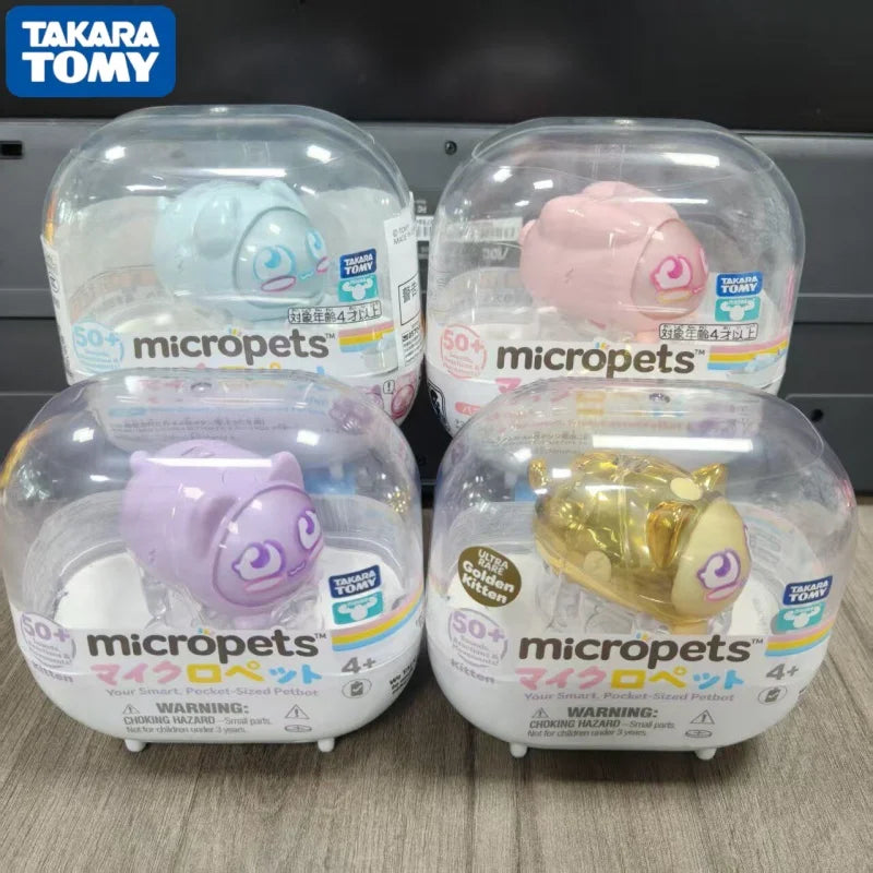 Genuine Takara Tomy Micropets Pocket-Sized Petbot Cat Rabbit Dog Series Electron Pet Interaction Machine Toy Birthday Gifts