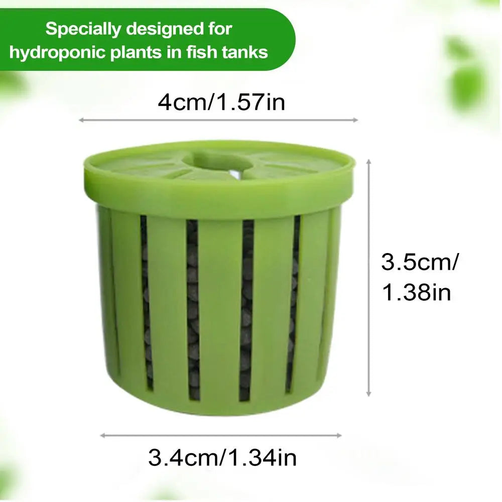 4pcs Pet Fish Tank Decorations Accessories Aquarium Plant Stand Stable Fish Tank Net Cup Hydroponic Plant Storage Fixed Basket