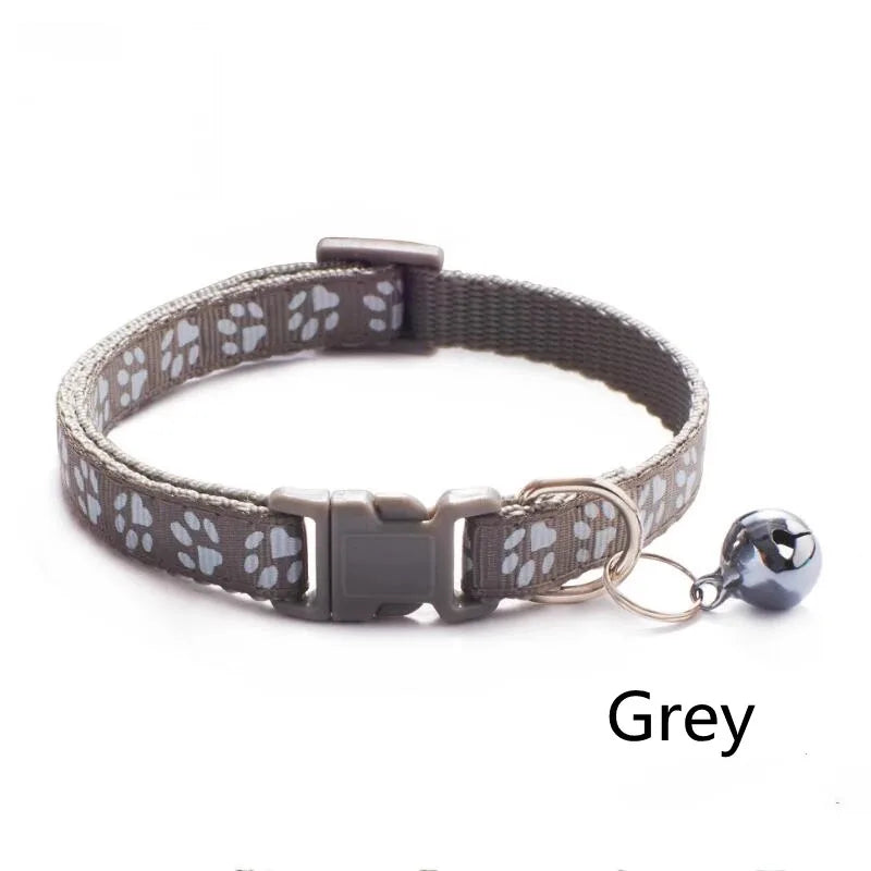 1/6/18pcs Pet Collar With Bell Footprints Colorful Dog, Dog, Cat Accessories Cat Collar Adjustable Bell Ring Necklace Pet
