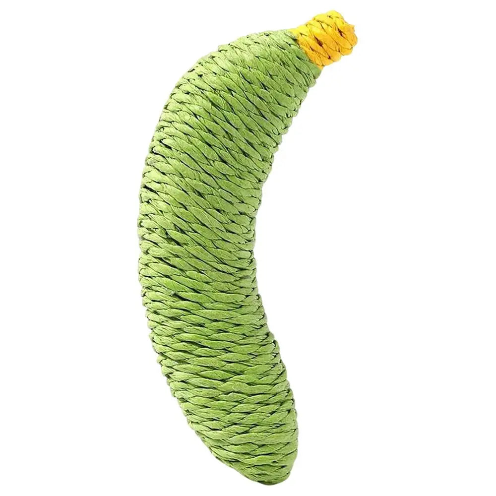 Banana Cat Toy Natural Sisal Chew Toy For Small Dogs Kittens Interactive Dental Cleaning Tool Teeth Grinding Pet Play Accessory