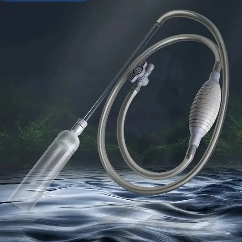 1.5m Aquarium Manual Water Changer Fish Tank Air Pump Cleaning Tools Handheld Aquarium Cleaner Vacuum Siphon Pump Pet Products