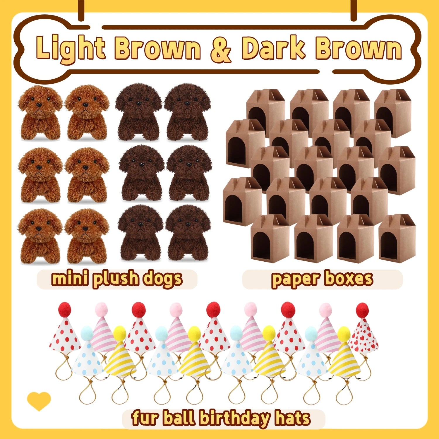 12-80Set Mini Plush Puppy Stuffed Dogs Adopt A Pet Dog Party Favors Goodie Bags, Animals Bulk Gift Toys