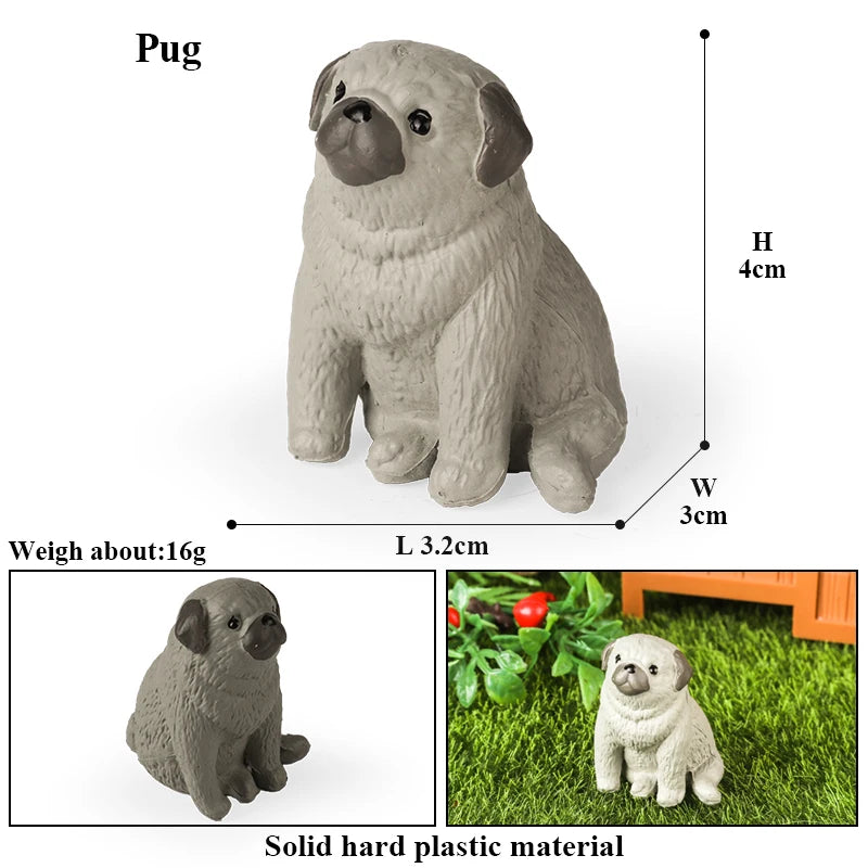 Oenux Cute Pet Model Frog Lizard Pig Hen Rabbit Shiba Inu Hamster Squirrel Otter Animals Figurine PVC Miniature Home Decor Kids