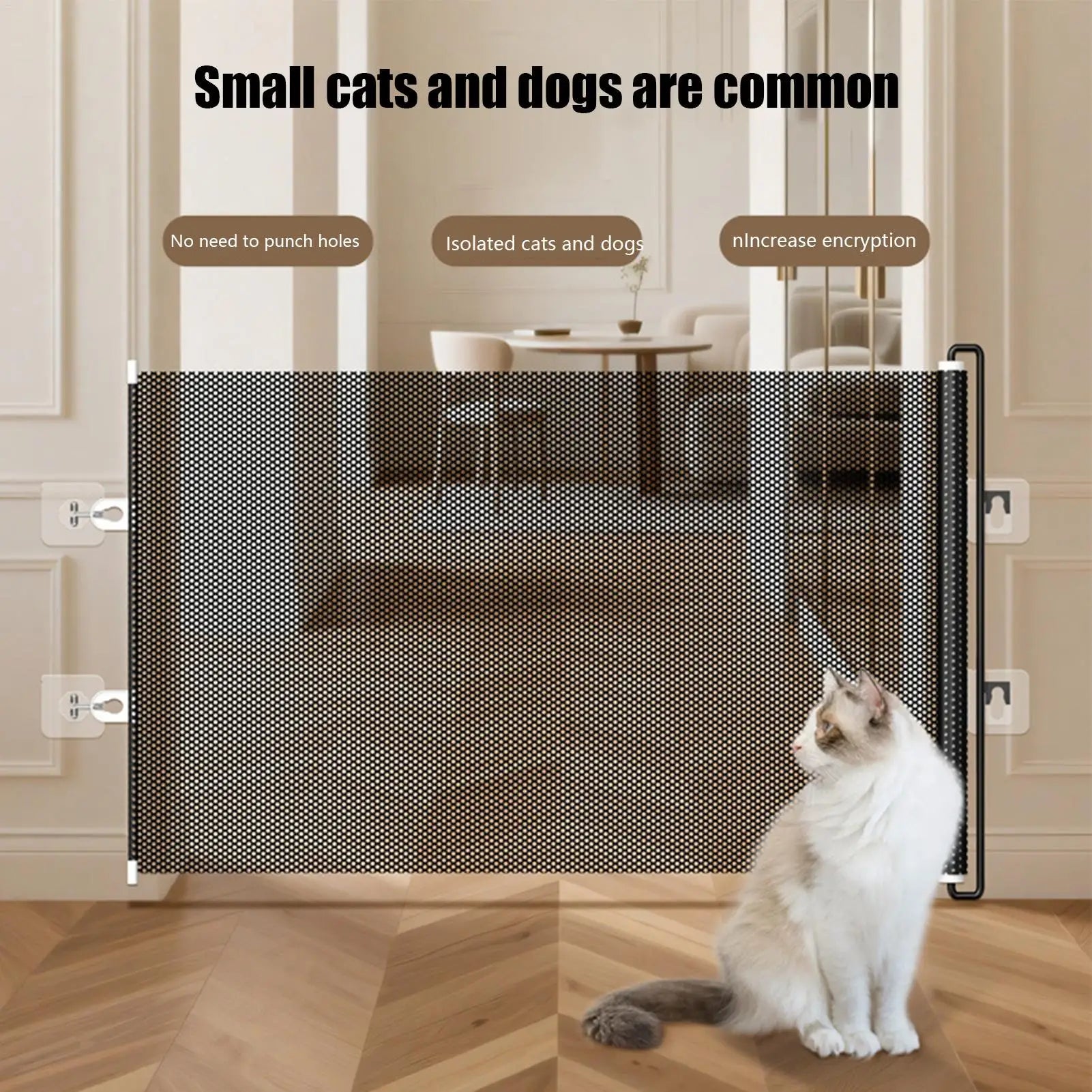 Retractable Dog Gate Kitten Safety Barrier Cat Safety Door Barrier for Home Apartment Office Doorways Hallway Stairs Kitchen