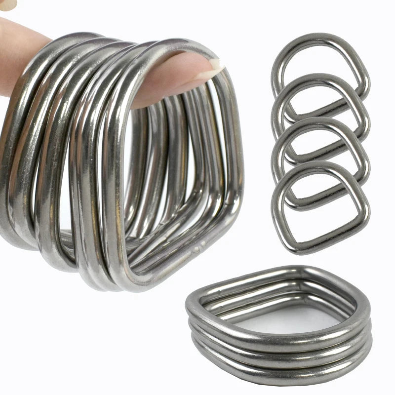 4/5/10Pcs 304 Stainless Steel D-Ring Buckles for Backpack Straps Webbing Belts Pet Dog Collars DIY Bags Hardware Accessories