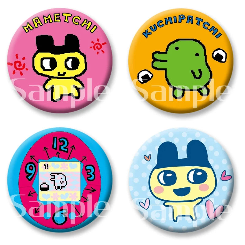Tamagotchi Electronic Pets Cute Round Brooch Badge Refrigerator Magnets Keychain Mirror 58mm Jewelry Accessories Kawaii Gifts