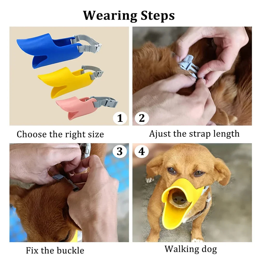 Dog Silicone Duck Muzzle For Pet Anti Bite Stop Barking Small Large Dog Mask Pet Accessories Safe Adjustable Mouthpiece Cover