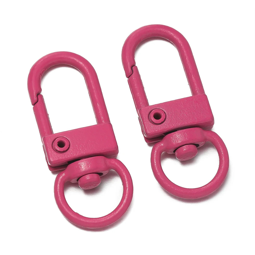 10pcs/Lot Colorful Snap Lobster Clasp Hooks For DIY Colorful Trinkets Making Rotating Pet Keychain Bag Keyring Accessories
