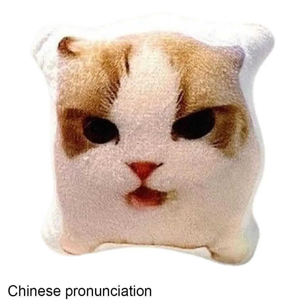 Voice Doll Cat Voice Keychain With Sound Decompression Soft Plush Squeeze Talking Cat Keychain Realistic Meow Sound Kids Toy