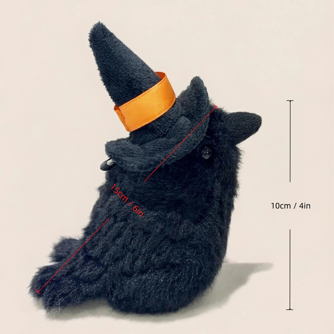 10cm 20cm Kawaii Black Crow Plush Toy Realistic Crow Stuffed Animal Creative Bird Soft Doll for Child and Adults Gothic Room Dec