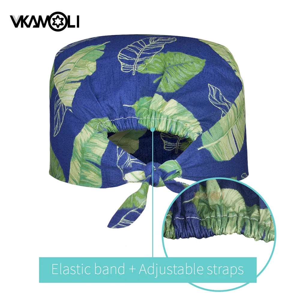 Solid Color Scrubs Caps Pet Grooming Agency Work Scrubs Beauty Work Hats Lab Nursing Scrubs Cap Gorro Enfermera Womens and Men
