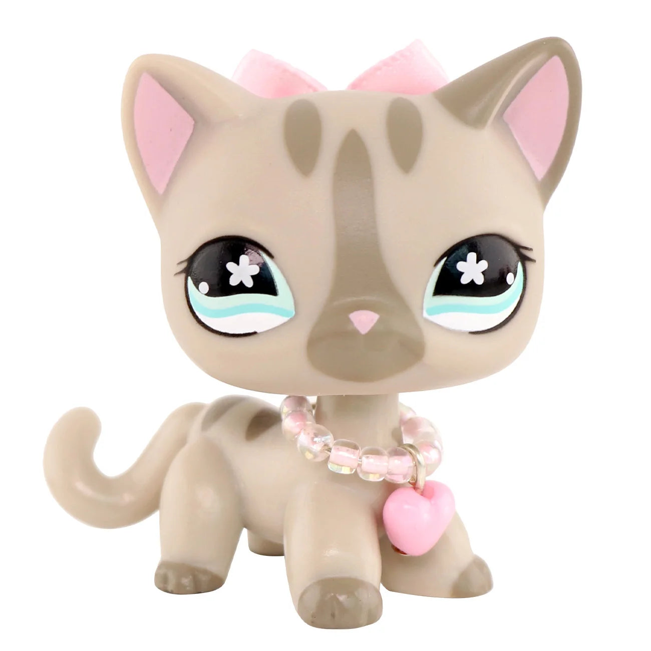 LPS Mini Pet Shop Pet Bobble Head Toy Rare Yellow Short Hair Cat Collectible Gift for Child Cute Animal Toys