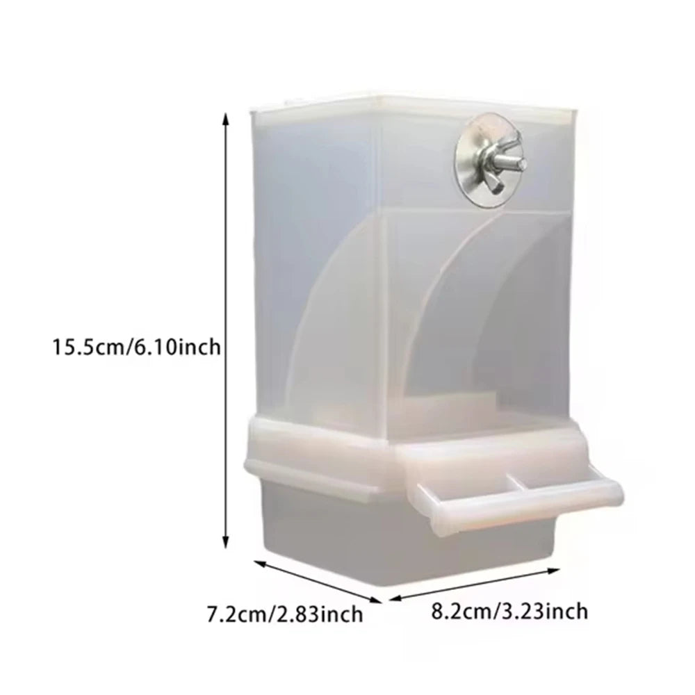 B-Parrot Feeder Anti-Spill Transparent Bird Food Box Clear Feeding Device for Parrots Durable Bird Feeding Box
