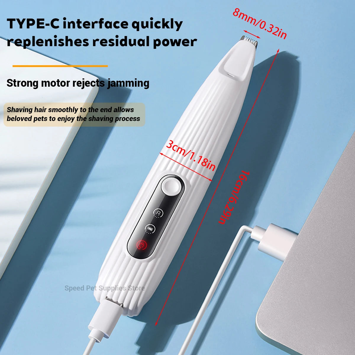 New Product Pet Dog Electric Beauty Trimmer with LED Light Pet Foot Hair Trimmer Low Noise Cat Dog Face Foot Ear Hip Claw Shaver