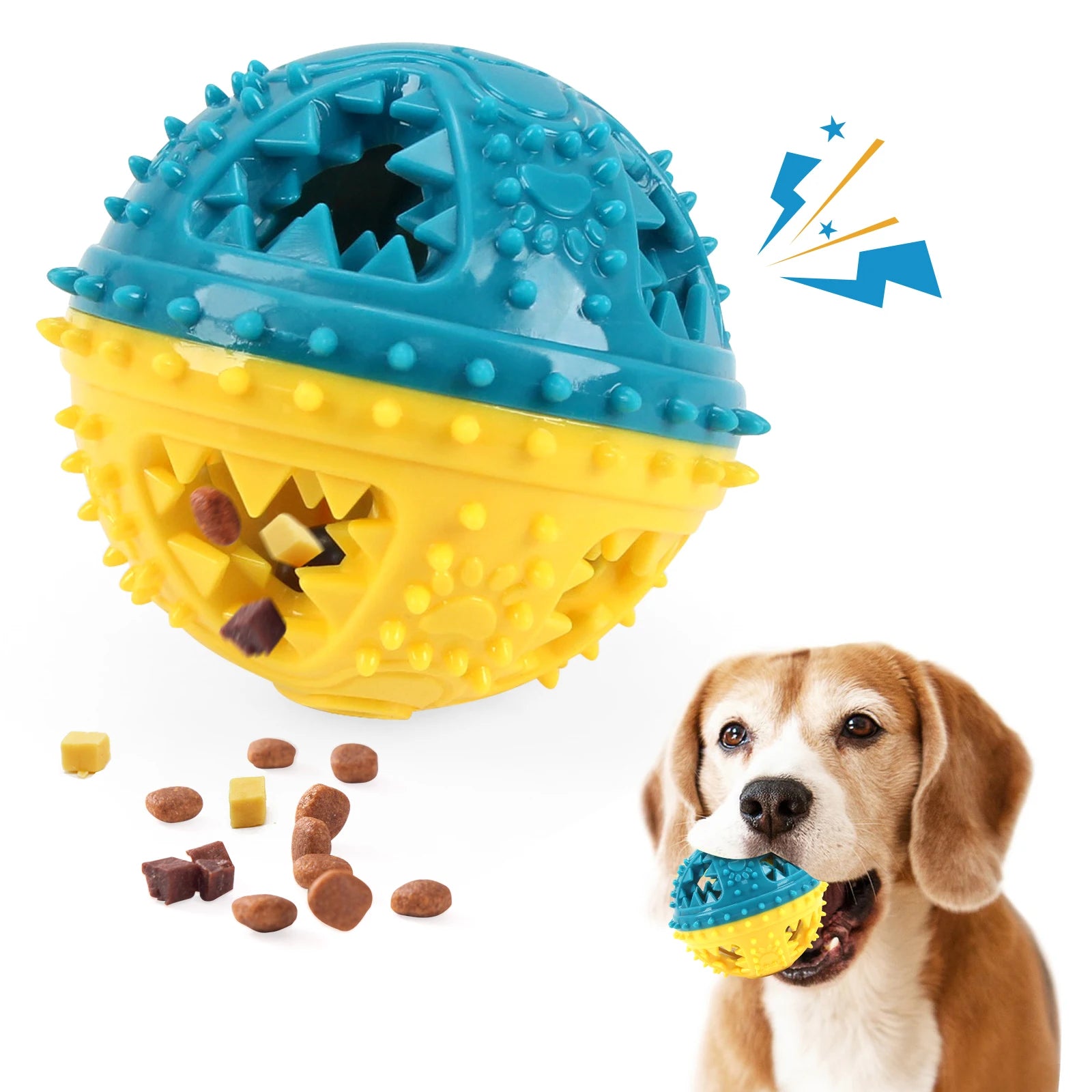 Dog Chew Toys Leaking Food Balls Grinding Teeth Sound Ball Toys Anti Bite Interactive Training Cleaning Teeth Toys Pet Products