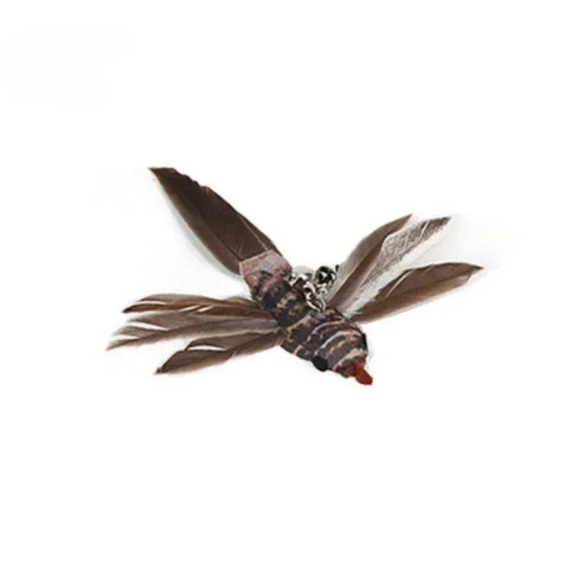 Cat Feather Toy Accessories False Birds Worm Toy with Bell Kitten Cat Toys Interactive Replacement Refill Foam Ball Training