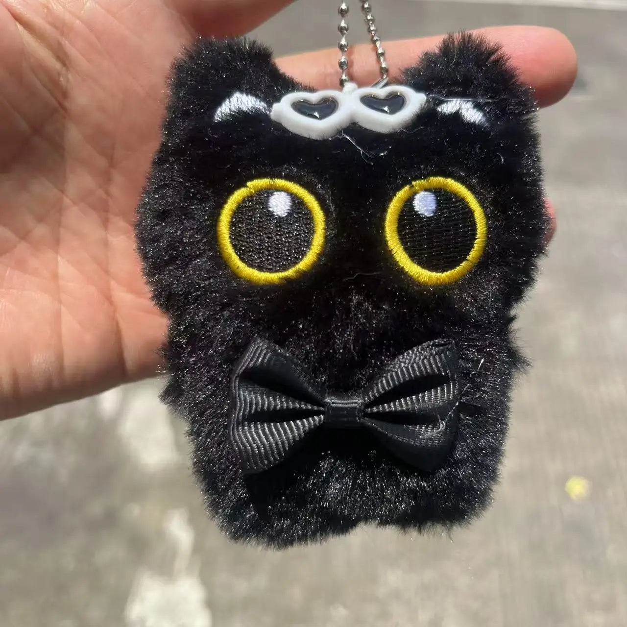 Cute Black Cat Plush Toy Keychain Cartoon Kitten Soft Stuffed Doll Pendant Car Key Backpack Bag Decoration Doll Pendant Keychain