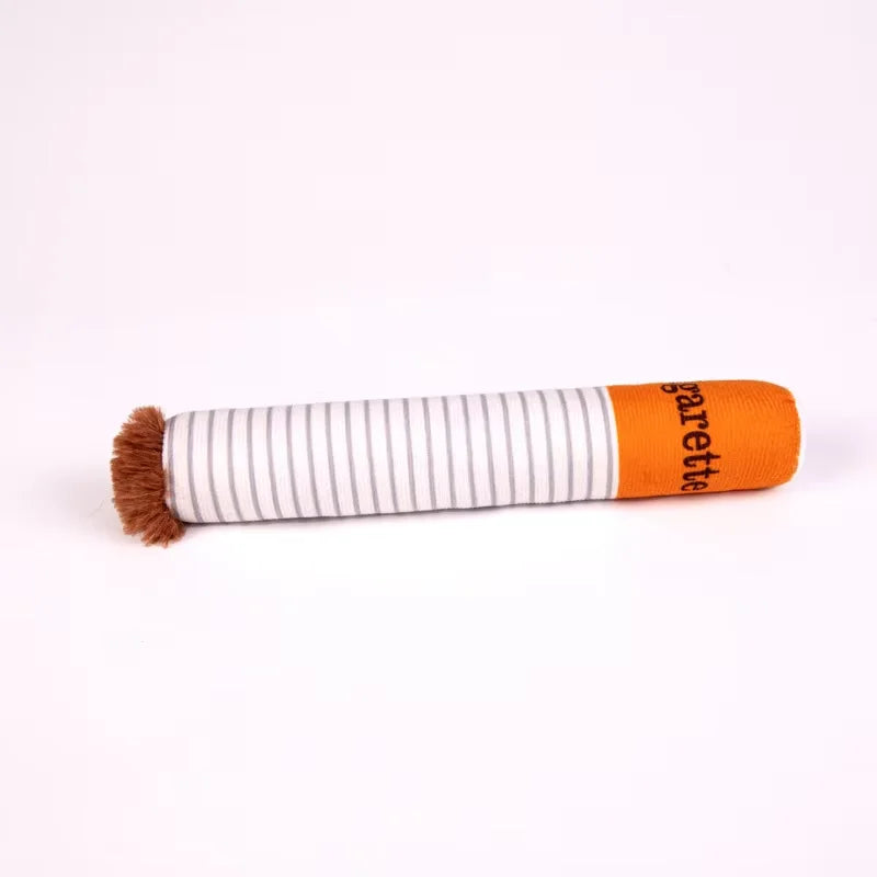 Cigarettes Dog Toy Imitation Cigar Chew Toy Interactive Plush Dog Chew Toy Funny Stuffed Dog Toys Novelty for Chewing Teething