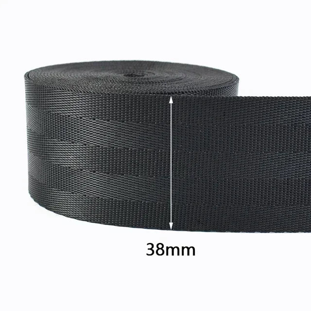 5/10M 20-50mm Black Polyester Webbing Band Backpack Strap Pet Collar Tape Belt Ribbon DIY Bag Garment Trim Sewing Accessory