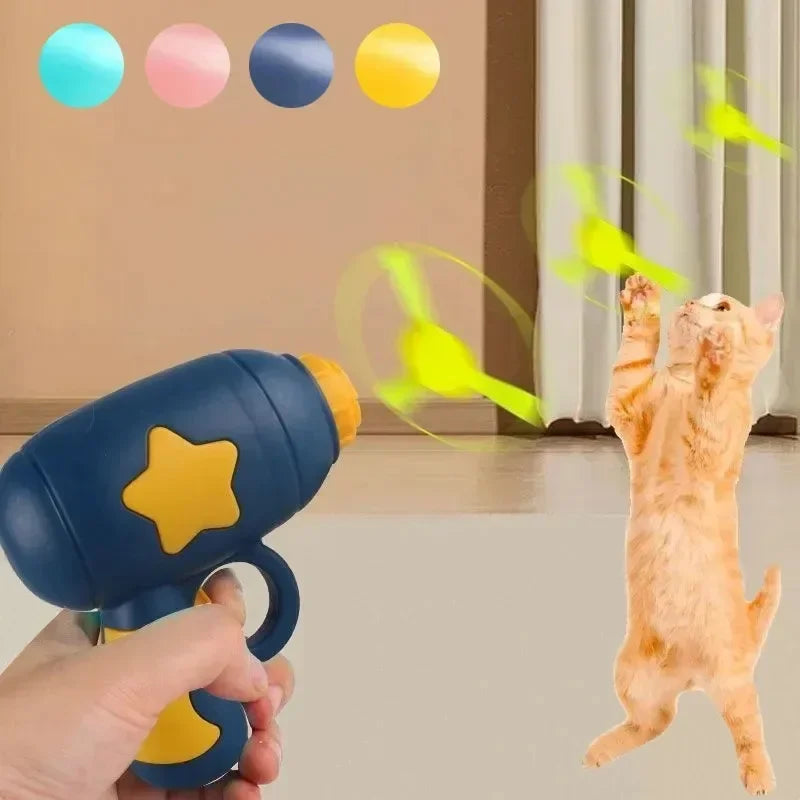 Mini Flying Disc Gun Cat Toy Interactive Launch Plaything Kitten Chasing Training Fun Pet Accessories Daily Entertainment