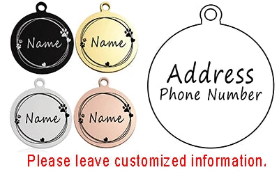 Personalized Pet Cat Dog ID Tag Collar Accessories Circle Custom Engraved Necklace Chain Charm Supplies For Dog Tag Name Product