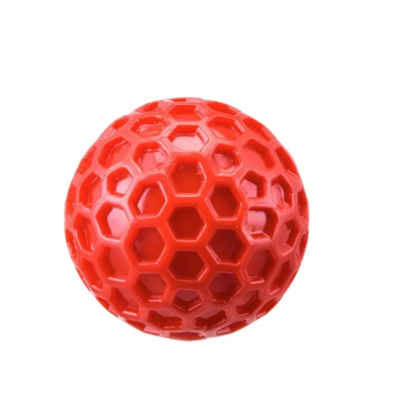 New Dog Toys Bite Resistant Interactive Throwing Sound Honeycomb Balls Natural Rubber Teething Clean Teeth Toys Pet Products