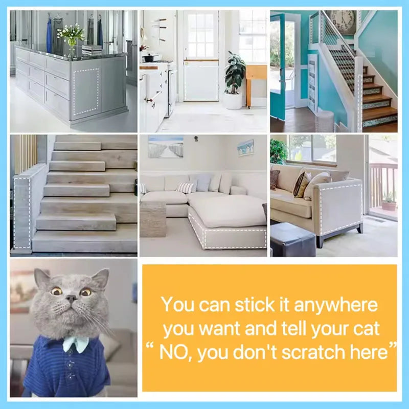 Furniture Protectors Cover Accessories for Cats Sofa Protection Pads 3m Self-adhesive PVC Transparent Cat Supplies Pet Products