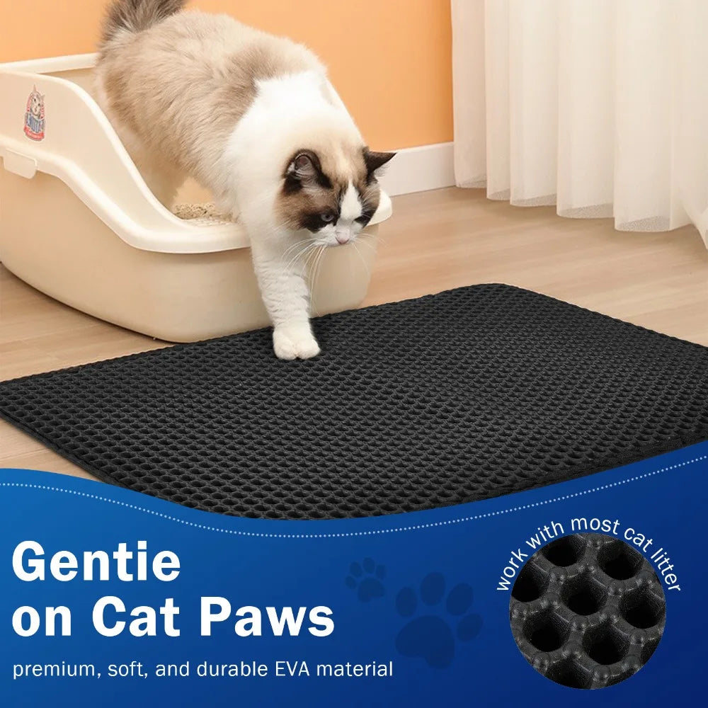 70x120cm Pet Cat Litter Mat Waterproof Double Layer Cat Litter Trapping Pet Litter Box Mat Clean Pad Products for Cats Accessori