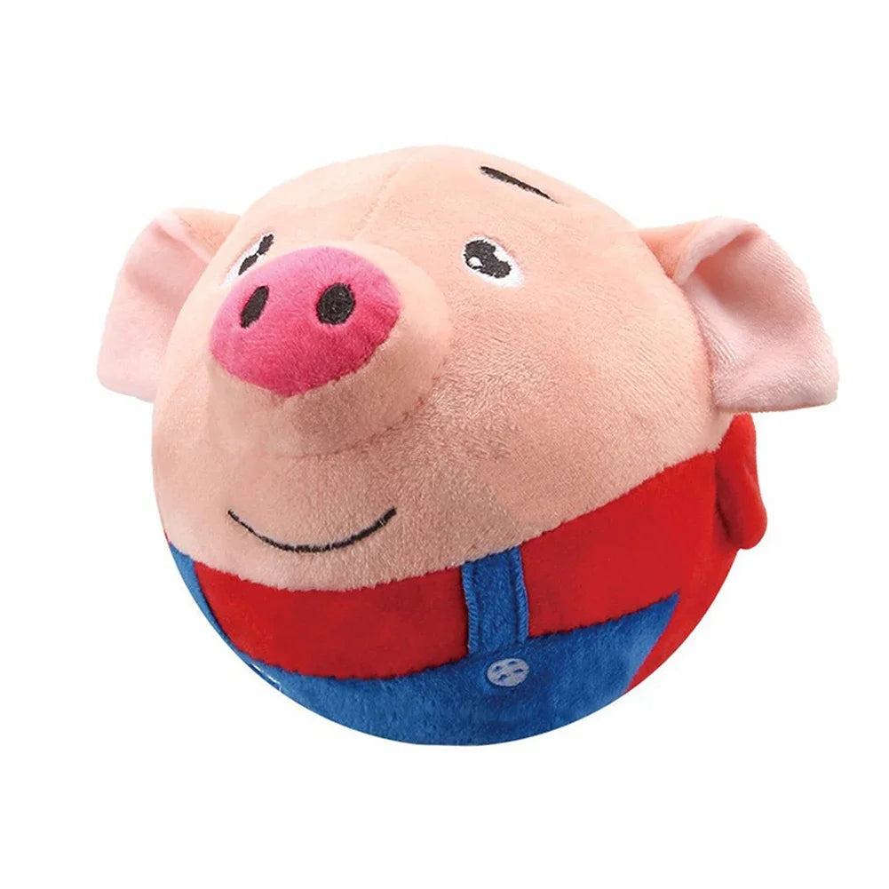 Music Vibration Bouncing Ball Bite Resistant Funny Interactive Squeaky Toys Talking Self-Moving for Small Medium Dogs