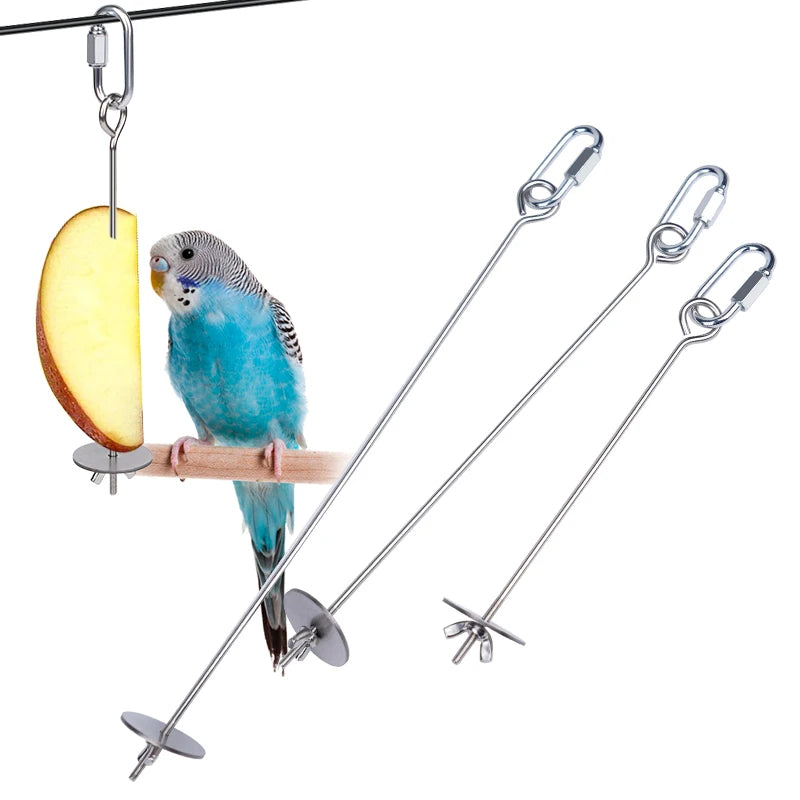 1/2pcs Parrot Stainless Steel Fruit Fork Toy Bird Cage Supplies Fruit Bird Feeder Pet Parrot Accessories Pet Bird Supplies