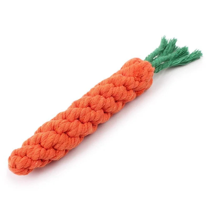 Durable Carrot Rope Knot Dog Chew Toys Bite Proof Puppy Molar Toys Interactive Tug Games Self Entertaining Play Toys For All Dog