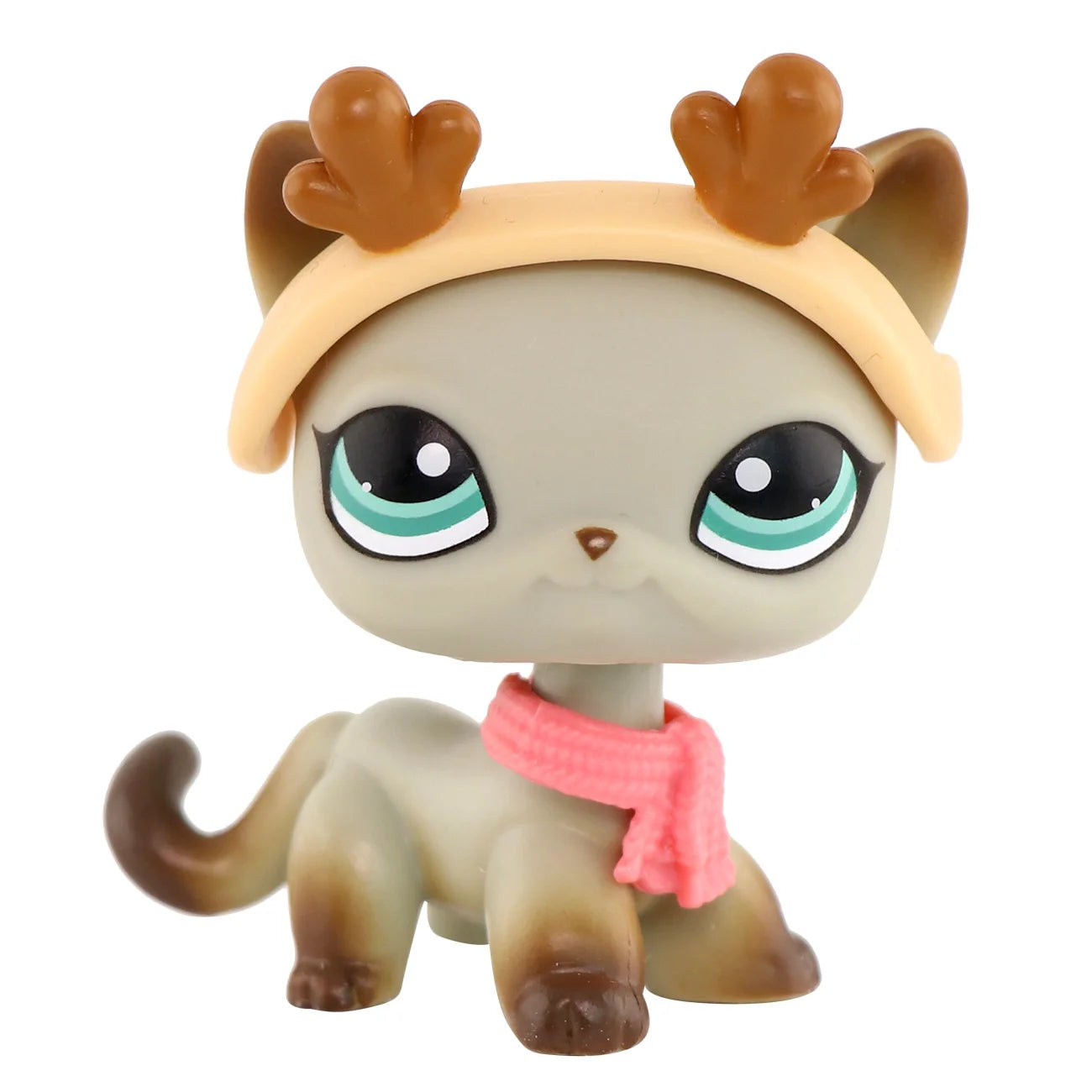 LPS Mini Pet Shop Pet Bobble Head Toy Rare Yellow Short Hair Cat Collectible Gift for Child Cute Animal Toys