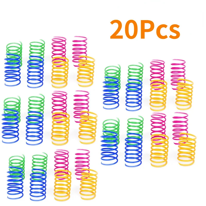 Plastic Colorful Spring Jumping Funny Cat Toys Cat Pet Supplies Kitten Coil Spiral Cat Toys Interactive Cat Pet Toy Pet Products