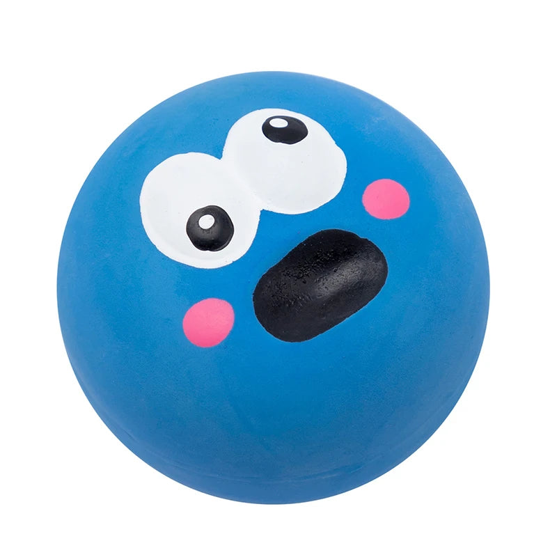 Durable Bite Resistant Squeaky Rubber Dog Chew Ball, Teeth Cleaning Sound Play Toy for Puppy Dog Dental Health