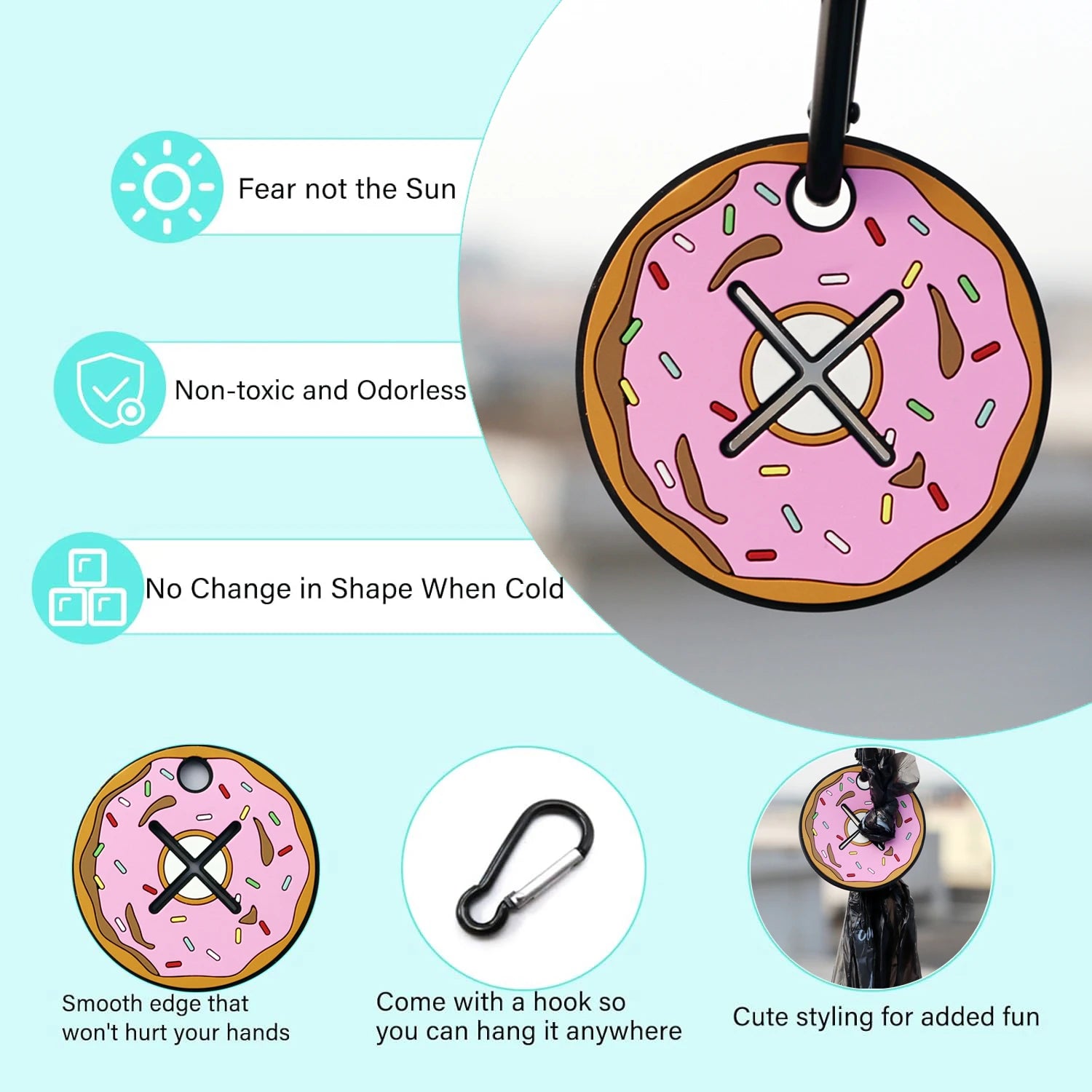 PVC Pet Shit Bag Clip Dog Poop Bag Holder Waste Bag Dispenser Glow Poop Bag Clip Portable Pet Cleaning Products