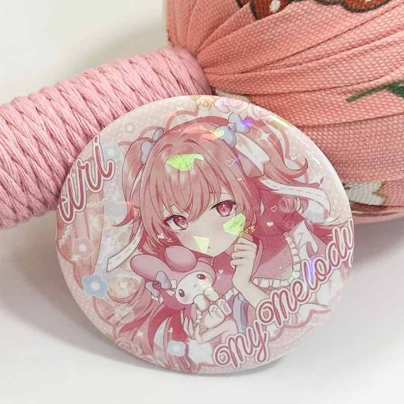 Tamagotchi Electronic Pets Cute Round Brooch Badge Refrigerator Magnets Keychain Mirror 58mm Jewelry Accessories Kawaii Gifts
