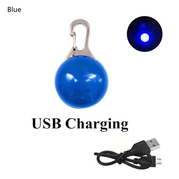 Rechargeable USB LED Dog Collar Pendant Pet Luminous Flash Light for Puppy Leash Accessory Decoration Dog Necklace