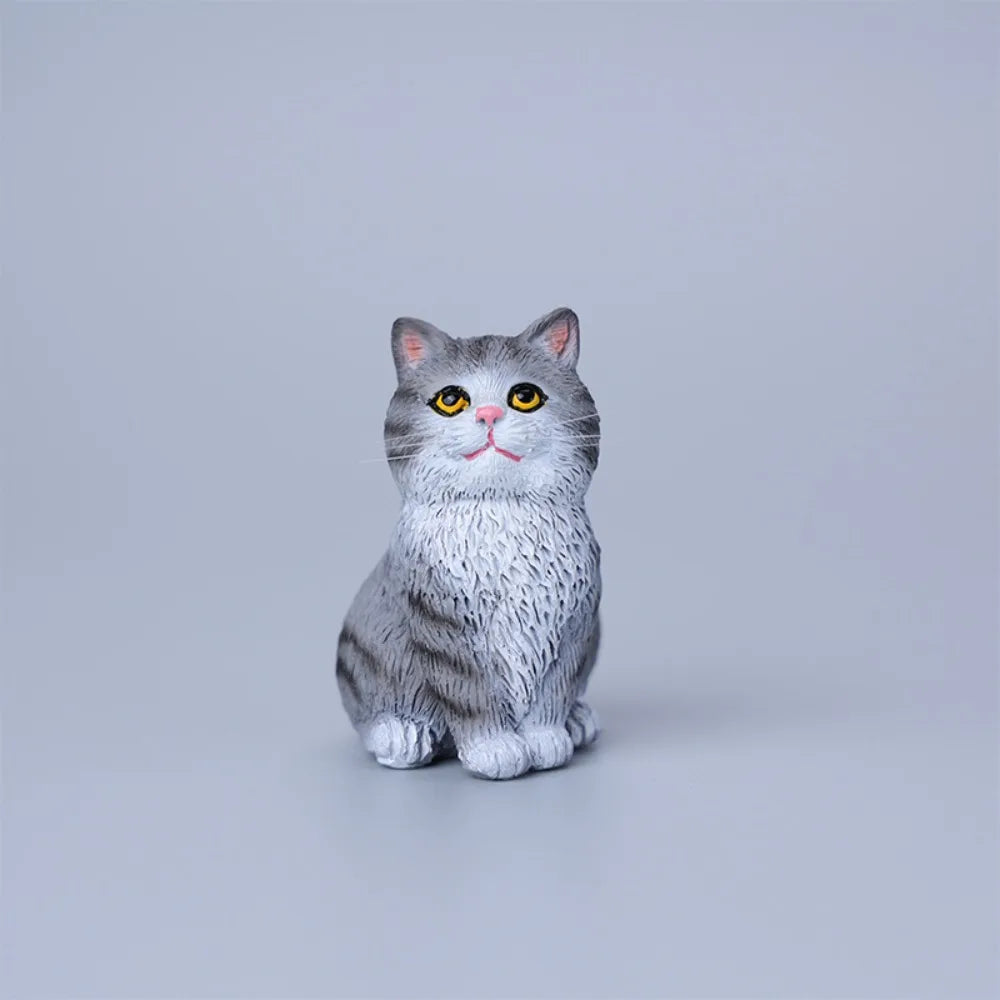 Children Gift Sitting Cat Ornament Simulation Cartoon Cat Pet Model Kitten Model Resin Cat Decoration Car Interior Decoration
