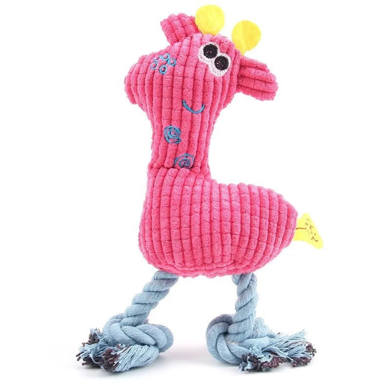 New Interactive Dogs Plush Toy Indoor Chewy Resistant Fleece Squeak Pet Play Product for Puppy Kitten Teeth Grinding