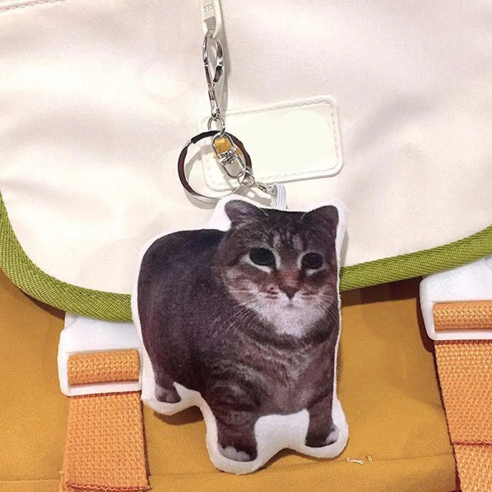 Voice Doll Cat Voice Keychain With Sound Decompression Soft Plush Squeeze Talking Cat Keychain Realistic Meow Sound Kids Toy